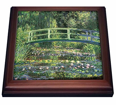 3dRose trv_126630_1 Water Lilies and Japanese Bridge by Claude Monet 1899 Trivet with Ceramic Tile, 8 by 8