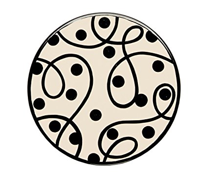 Caffco International M. Bagwell Collection Ceramic Trivet/Cheese Board, Black and White Pattern