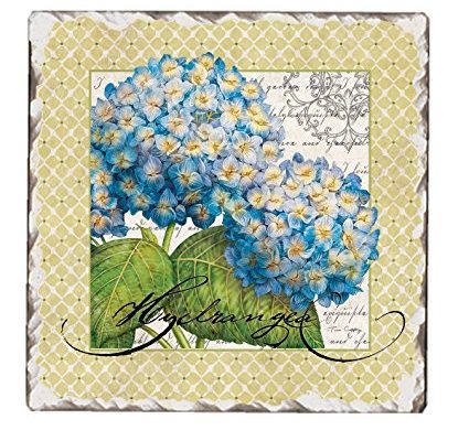 Counter Art Tumbled Tile Trivet, 6″, Botanical Hydrangea Review