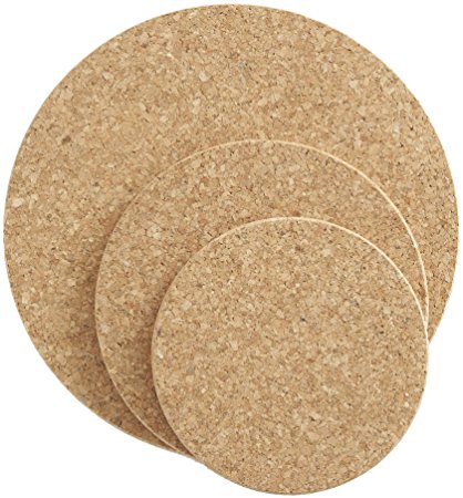 Jonas Cork Trivets Set of 3 Round - 5½”, 6½”, 9½”