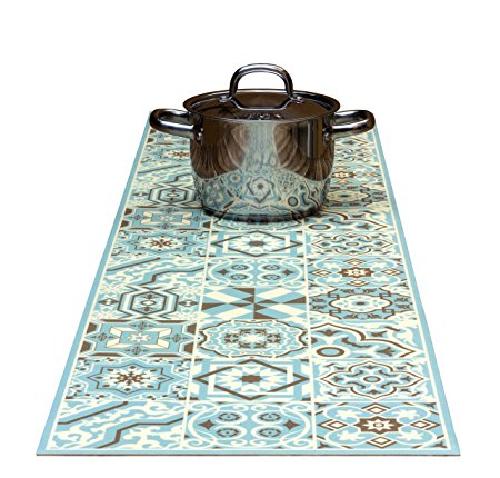 Tender Blue ; Runner for hot dishes 53 1/8 X 13 3/4 Inches ; By Tiva Design