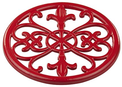 Home Basics Cast Iron Fleur De Lis Trivet (Red) Review