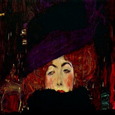 Lady With Hat And Feather By Gustav Klimt Tile Trivet