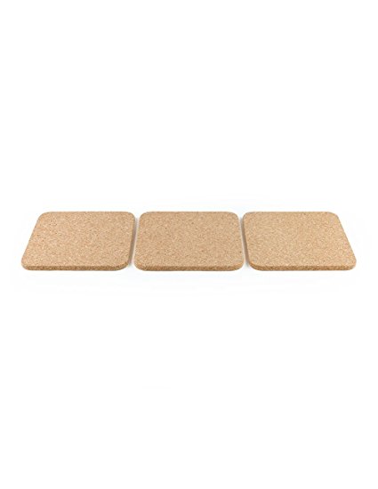 Square Cork Hot Pad 3-Pack - 8 inch square x 3/4 inch thick