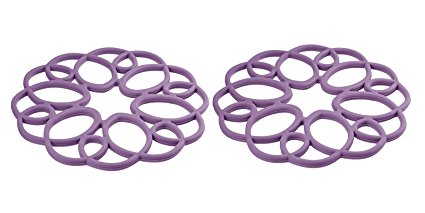 Rachael Ray Silicone Medallion Trivet, non-slip Silicone, Heat Resistant up to 500 degrees F- Lavender, 2pk Review