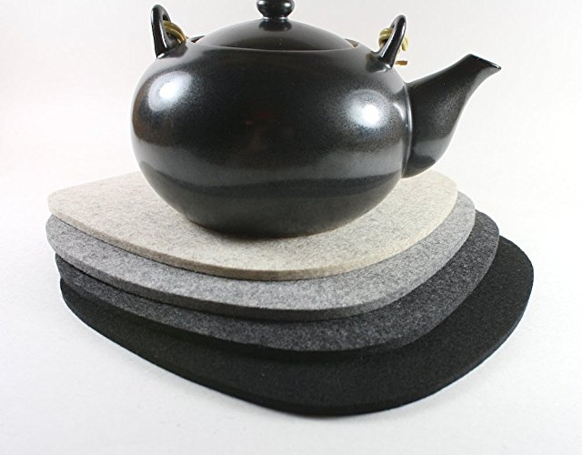 Cobblestone II Merino Wool Felt Trivet Set of 4