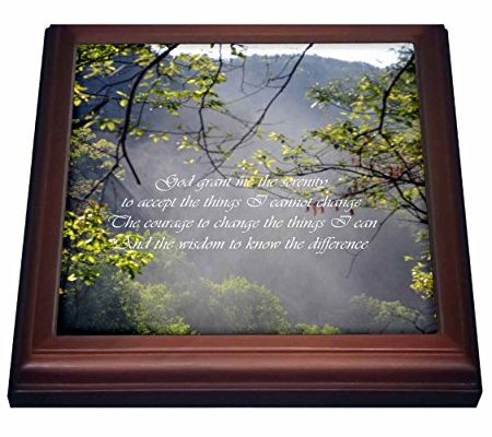 3dRose trv_51058_1 Serenity Prayer in Scene Trivet with Ceramic Tile, 8 by 8″, Brown Review