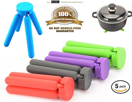 5/Pack Colorful Silicone Trivets, KSENDALO Pot Holder in Eco Foldable Compact Design Review