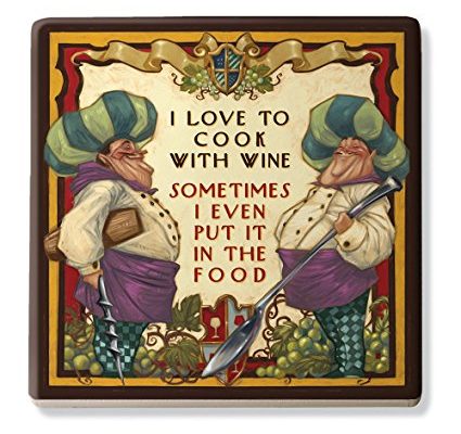 Epic Products Old World Charm Ceramic Trivet I Love To Cook With Wine, Multicolor Review