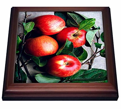 3dRose trv_765_1 Apple Trivet with Ceramic Tile, 8 by 8