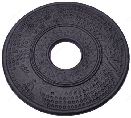 M.V. Trading T7021BK Cast Iron Trivet Bamboo Design, 5½-Inch, Black