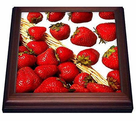 3dRose trv_1211_1 Strawberries Trivet with Ceramic Tile, 8 by 8″, Brown Review