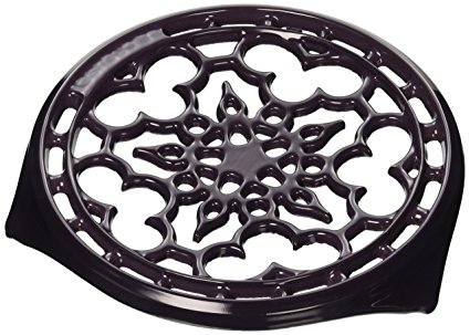 Le Creuset Enameled Cast-Iron Deluxe Round Trivet, 9-Inch, Cassis