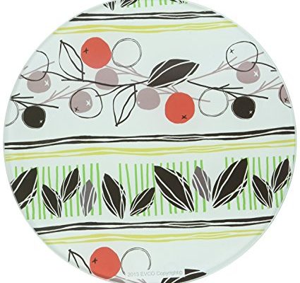 Creative Home Tempered Glass Round Trivet, 8″, Flower Pattern Review