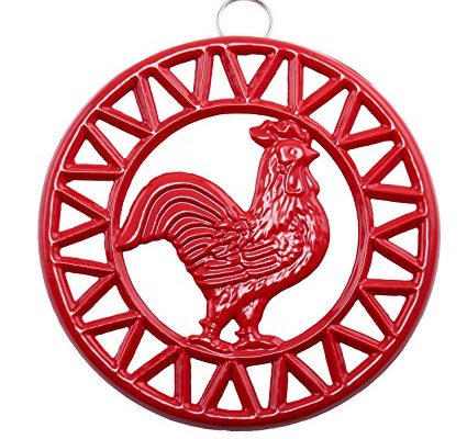 Old Dutch 3045SR Two-Tone Rooster Trivet, Red Review